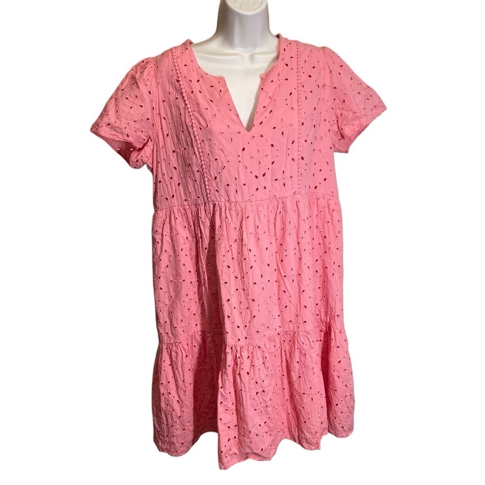 Knox Rose pink eyelet babydoll sundress women’s large cottagecore boho